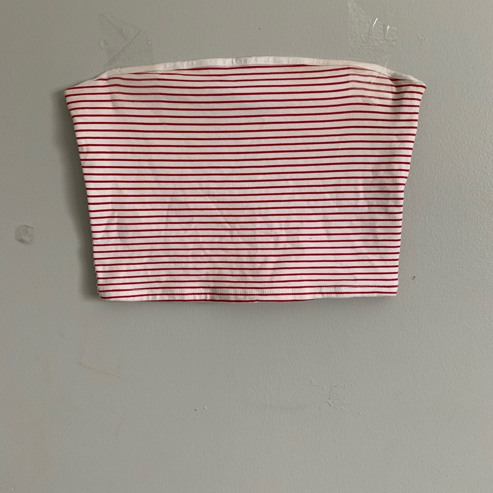 Striped cropped tube top